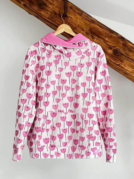 Tulipany różowe tulipany róż bluza kaptur